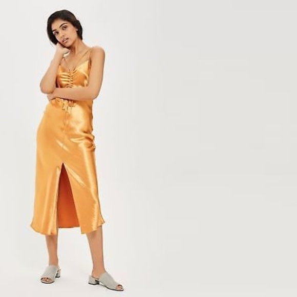topshop bronze dress